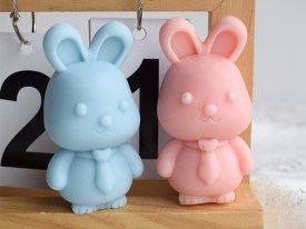 Molde silicona conejo con corbata